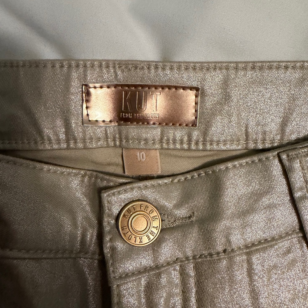 Kut from the Kloth NWT Charlize Rose Gold Fab Ab Cigarette Jeans sz 10 MSRP $99 - Picture 2 of 10